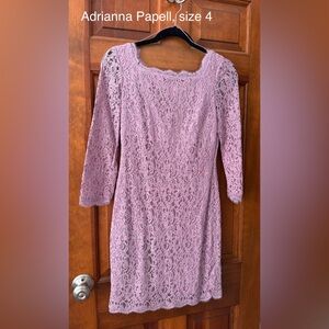 Adrianna Papell Lavender Lace Dress - Size 4